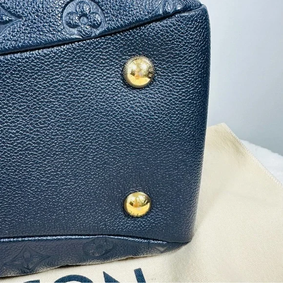 Louis Vuitton Ponthieu Handbag Monogram Empreinte Leather PM Blue Marine Rouge - Picture 10 of 16